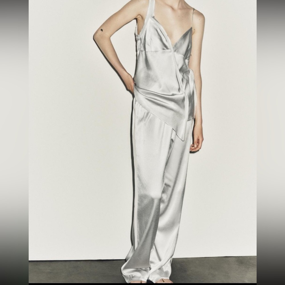 Zara Silver Satin Set